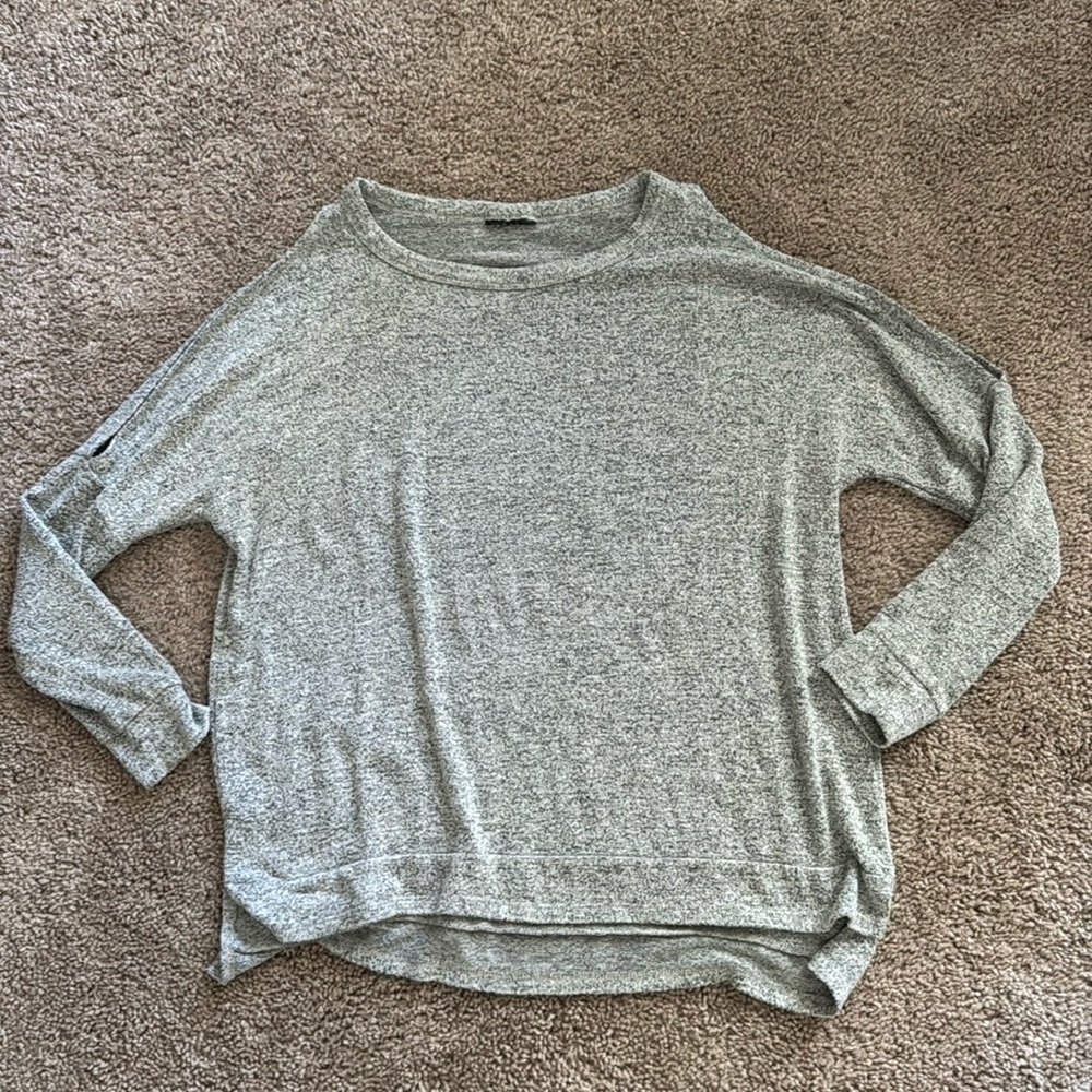 Grey cold shoulder sweater